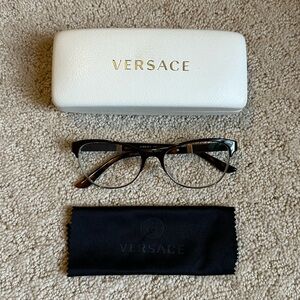 Authentic Versace Prescription Eyeglasses with Case & Microfiber Cloth